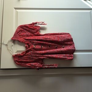 Red orange farm blouse